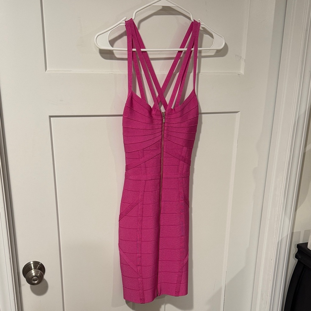 Bebe Gorgeous Pink Bandage Dress XS